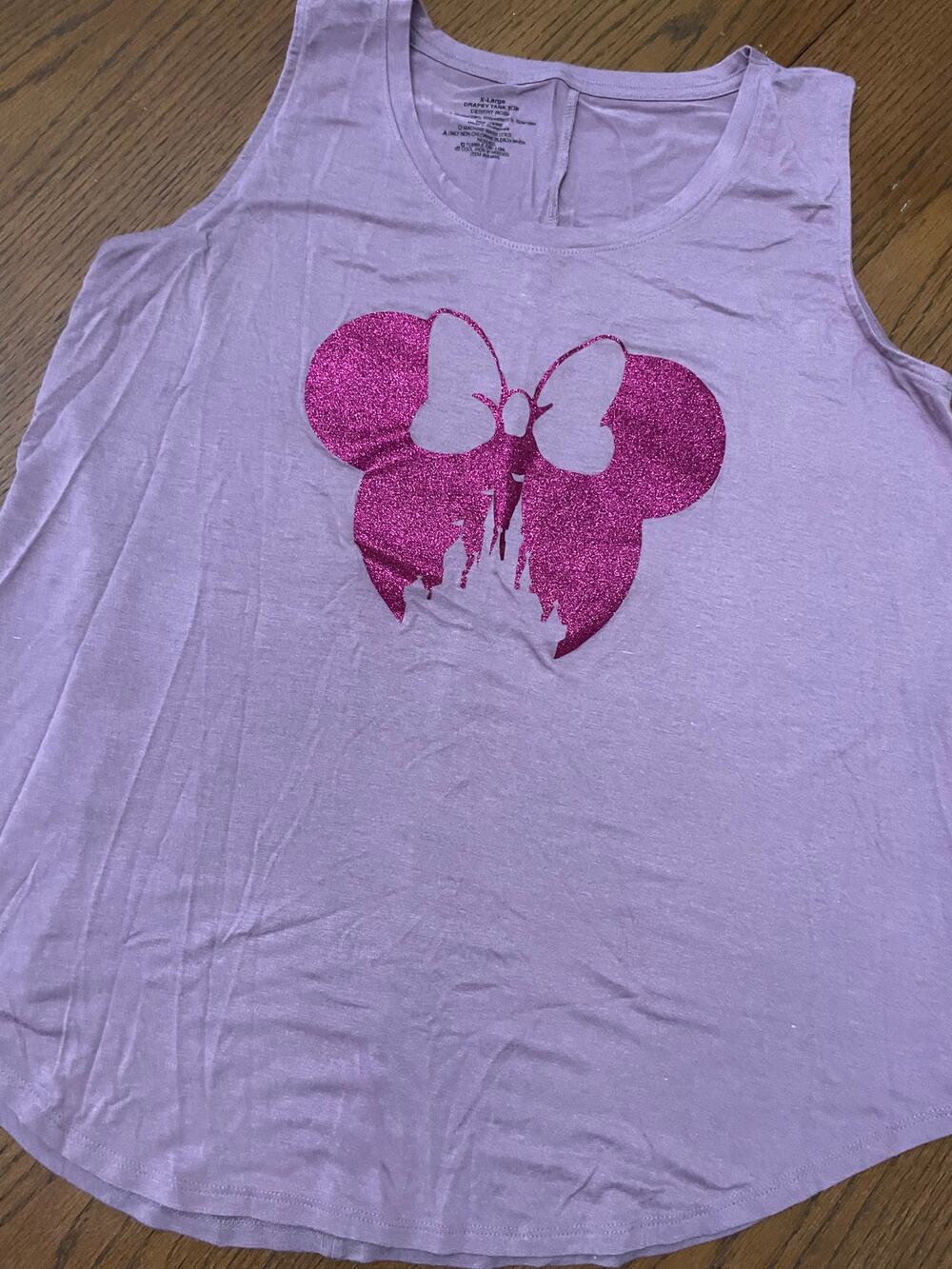 Glitter Minnie Mouse Custom Tank Size Womens XL